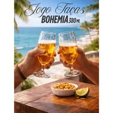 Jogo Com 6 Taça de Vidro de Chopp Cerveja 380 ml Bohemia Cristal Presente Eventos