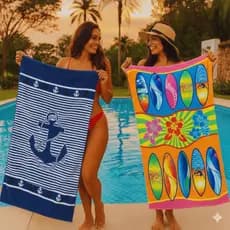 Toalha de Praia Banhão Macia e Leve Várias Estampas Exclusivas Verão Piscina Grande