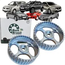 Kit 2 Polias Do Comando De Válvula Clio scenic megane kangoo logan sandero duster symbol fluence 1.6 16v 2000 em diante