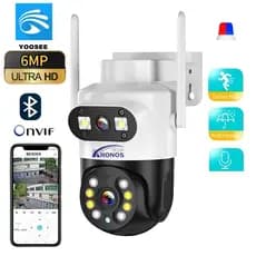 Câmera de Segurança a Prova D'água 6mp ptz com Infravermelho lente dupla sensor movimento Bivolt A34
