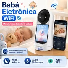 Câmera Wi-fi 4mp C/ Monitor Idosos e Crianças Com Vídeo Chamad