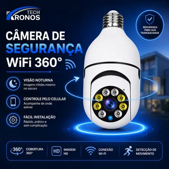 Câmera de Segurança Lâmpada Sem Fio App YOOSEE/ICSEE Pro visão noturna Sem Fio Wifi 2.4G