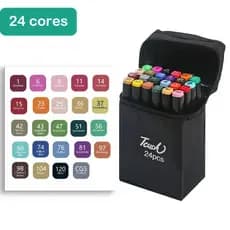 Canetas Marcador Touch Ponta Dupla 24/36/48 Cores Desenho Arte Escolar Promoção