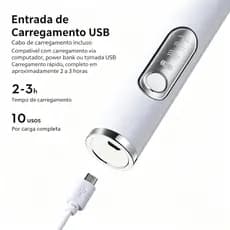 Raquete Elétrica Mata Mosquitos 2-em-1 com Luz UV Recarregável