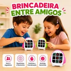Jogo da Velha Eletrônico Infantil Portátil com Som Brinquedo Educativo Memória Foco Raciocínio 4 Cores