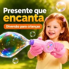 Brinquedo Lança Bolha Sabao Máquina Fumaça Varinha Magica  Rosa Criança Luvas Arma Arminhas