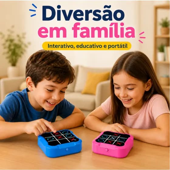 Jogo Da Velha Digital 3 Em 1 Compacto E Portátil Console Jogo da Memória Eletrônico Infantil