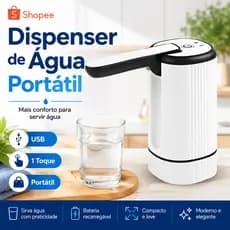 Bomba de Água Elétrica Dobrável USB Recarregável Portátil para Galão Dispenser Automático
