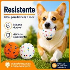 Bola Mordedor Pet Interativa Para Cachorro Resistente Lavável Texturizada Brinquedo Para Cães Pequenos e Médios