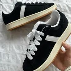Tênis casual skate unissex preto e cinza