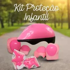 🛡️ Kit Proteção Infantil com Capacete 👶 Para Patins, Skate, Bike e Patinete 🚲🛴🎁