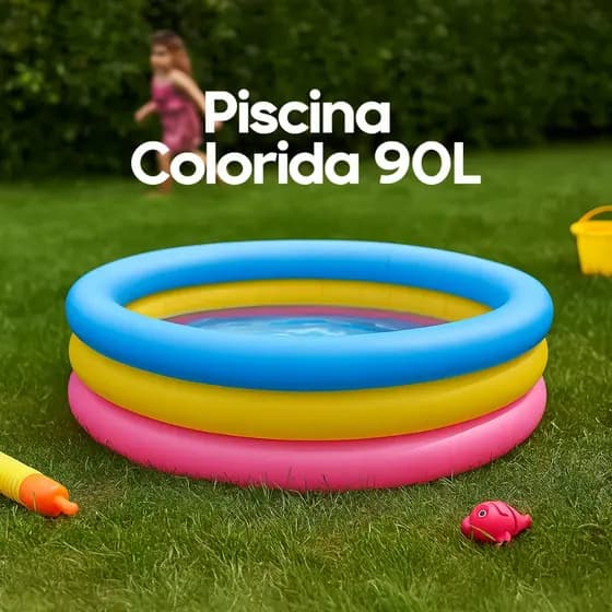 Piscina Infantil Inflável 90 Litros Redonda Bebê Criança Verão