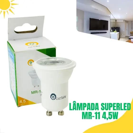 Lâmpada Dicróica Led 4,5W Mr11 Gu10 Branco Quente 3000k Led Bivolt Potente Residencial Discreto