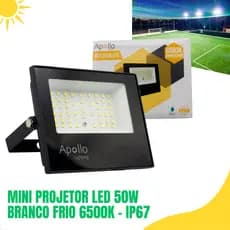 Kit 5 Refletor Projetor LED 50W Branco Frio 6500K IP67 à Prova d'Água Holofote