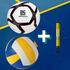 Kit Bola De Vôlei + Bola De Futebol + Bomba Sortidas Oficial