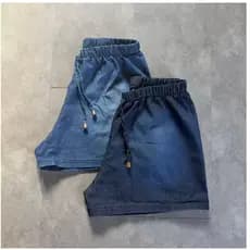 Kit 2 Short Feminino Casual Soltinho Cintura Alta Short Jeans Feminino Com Elástico