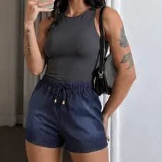 Conjunto Feminino Short e Blusa Elegante Conjunto Feminino Verão Short e Blusa Regata