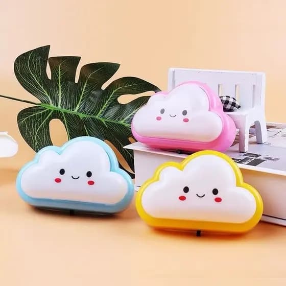 Mini Luminária Luz Led Infantil Nuvem E Diversos Abajur de Tomada Led Infantil Colorida Quarto Bebê Noturna