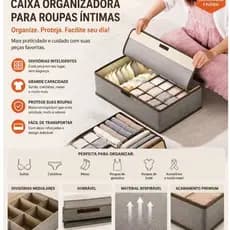 Organizador De Gaveta Divisórias com Tampa Antipoeira Para Peças Intimas/ Meias/ Calcinhas Multiuso
