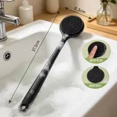 Escova De Banho Dupla Face Com Cabo Longo De Silicone Para Massagem Nas Costas
