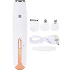 Barbeador Elétrico  4 em 1 - Depilador Feminino Elétrico Multifuncional para Sobrancelha Rosto Corpo e Nariz