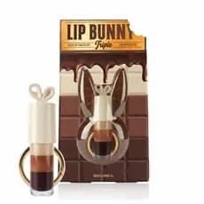 Brilho Labial De Chocolate Em Formato De Coelhinho Lábio Coelho Triplo Chocolate Cores Hidratante Brilho com Mosquetão