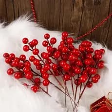 5 a 15 un Simulação Natal Ramo De Bagas Vermelhas Azevinho Artificial Enfeites Guirlanda Frutinhas de Inverno- MY802850