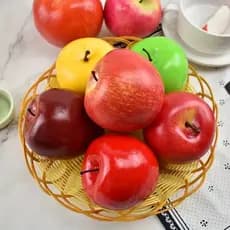 Maçã Vermelha Verde Artificial Frutas 8 CM Textura Realista Decorativas Realista Faz de Conta Ceia Natalina - Maçã