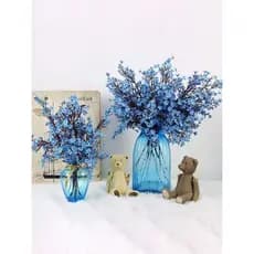 Buquê Flor Artificial Cerejeira Mosquitinho Azul – Arranjo Decorativo para Casa, Sala e Eventos- A-500 AZUL