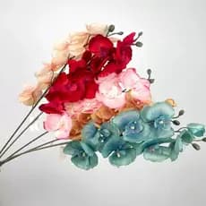 Orquídea Borboleta Artificial Bouquet de Flores Látex Phalaenopsis para Decoração de Casa e Festa de Casamento - A-517