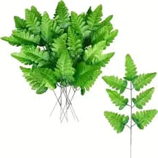 Kit de 10 a 40 Folhas De Samambaia Folhagem Artificial Decoração Casamento - HY802884 VERDE CLARO