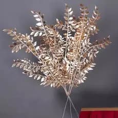 5 a 20 pçs Enfeite Folhas Artificiais Douradas Diversas Decoração De Natal Casa Casamento - JZ803083