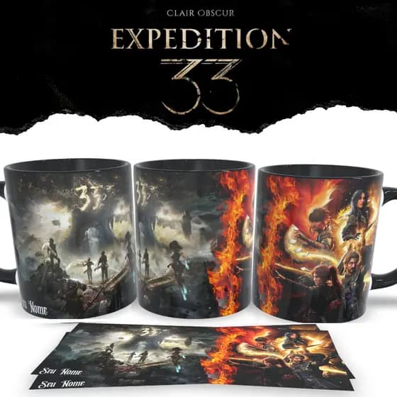 Caneca Personalizada Clair Obscur Expedition 33 com Nome