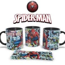 Caneca de Porcelana Homem Aranha - Caneca Preta ou Branca
