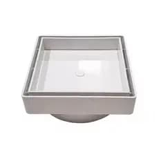 Kit 5 Ralos Oculto 10x10 Invisível Sifonado inteligente - Seca piso/Porcelanato com tela