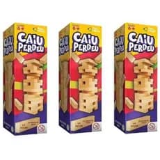 KIT 1 a 3 Jogo Caiu Perdeu 54 peças Torre Maluca De Equilíbrio Divertida Coordenação pais e filhos.