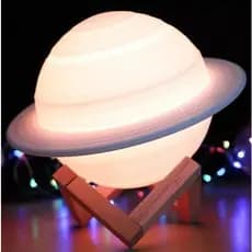 Luminaria Elegante Decoração 3D Saturno Enfeite Portatil Iluminação
