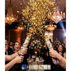 Lança Confete Prata Dourado–Chuva de Prata Metalizado Para Festa, Casamento, Formatura Ou Chá Revelação