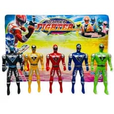 Boneco Power Rangers 5 Bonecos Articulado Brinquedo Menino Infância