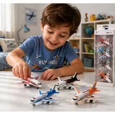 Kit 4 Aviões Comercial Fricção Brinquedo Miniatura Coloridas Infantil Coleção Aviãozinho Resistente