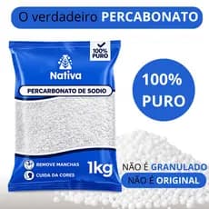 Percarbonato de Sódio 100% Puro - Tira Manchas Premium Roupas Brancas e Coloridas