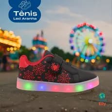 Tênis Infantil Led Barato Aranha Confortável Menino Barato