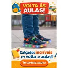 Tênis Infantil Led Barato Dinossauro Confortável Menino Volta as Aulas