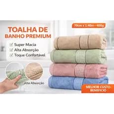 Toalha de Banho 400g 70x140cm Luxo Premium Grande Pesada KIT felpuda