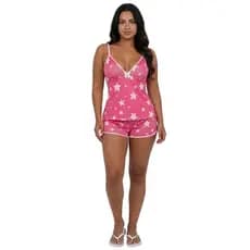 Baby Doll Pijama  Feminino Confortável Estampado Curto Alça Regulável