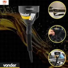 Funil Plástico Com Bico Flexível 140mm Preto Vonder Preto
