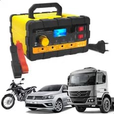 Carregador Bateria 12v 24v Automotivo Carro Moto AGM Caminhão Automático Inteligente 10 amperes Seguro Inmetro 110v 220v