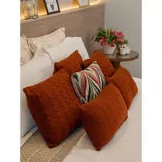 Capa Almofada Tricot Trança Ziper Cama Sofá Quarto Sala Poltrona Decoração Elegante