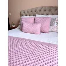 Peseira Tricot Colmeia Trama Cama Quarto Sofá Elegante Decoração Casal Queen king