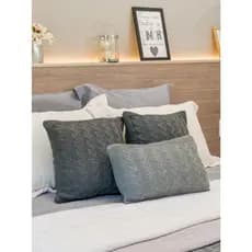 Capa Almofada Tricot Trança Zíper Decoração Sala Quarto Cama Sofá Poltrona